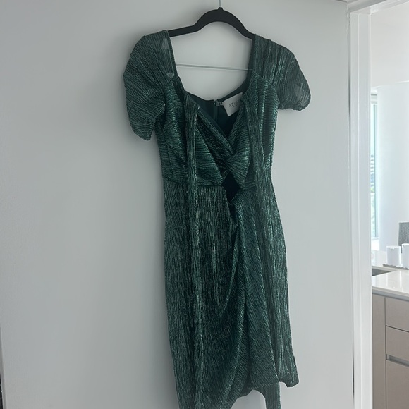 Azulu shiny teal cut out mini dress - Picture 4 of 7